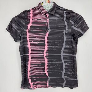 Jamie Sadock Polo Shirt Mens XL Short Sleeve Pink Gray Black Golf Casual